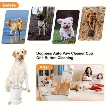 Portable Dog Paw Cleaner Cup – Upgrade Pet Paw Washer for Small & Medium Dogs and Cats | Gentle Silicone Brush Paw Cleaning Cup (Blue, Medium)