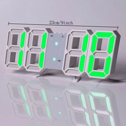 3D Digital Alarm Clock Wall LED Clock Desk Alarm Clock with Temperature for Home Kitchen Office - RELUX.STORE