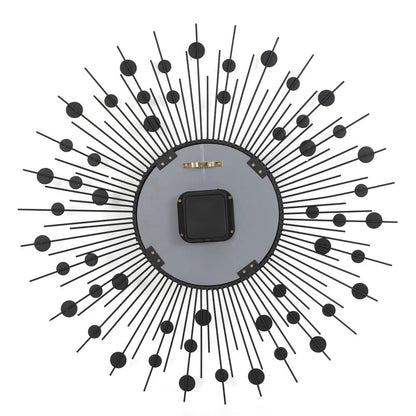 "3D Large Metal Sunburst Wall Clock – Luxury Modern Round Diamond Design, Battery Operated Home Décor for Living Room, Bedroom & Office" - RELUX.STORE
