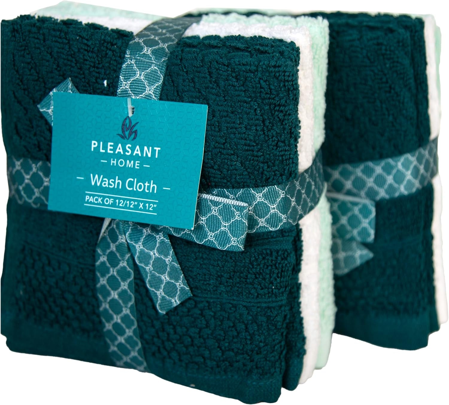 Diamond Wash Cloths Set - 12 Pack (12” X 12”) – 509 GSM - 100% Ring Spun Cotton Wash Cloth - Super Soft and Highly Absorbent Face Towels (Blush, White & Tan)
