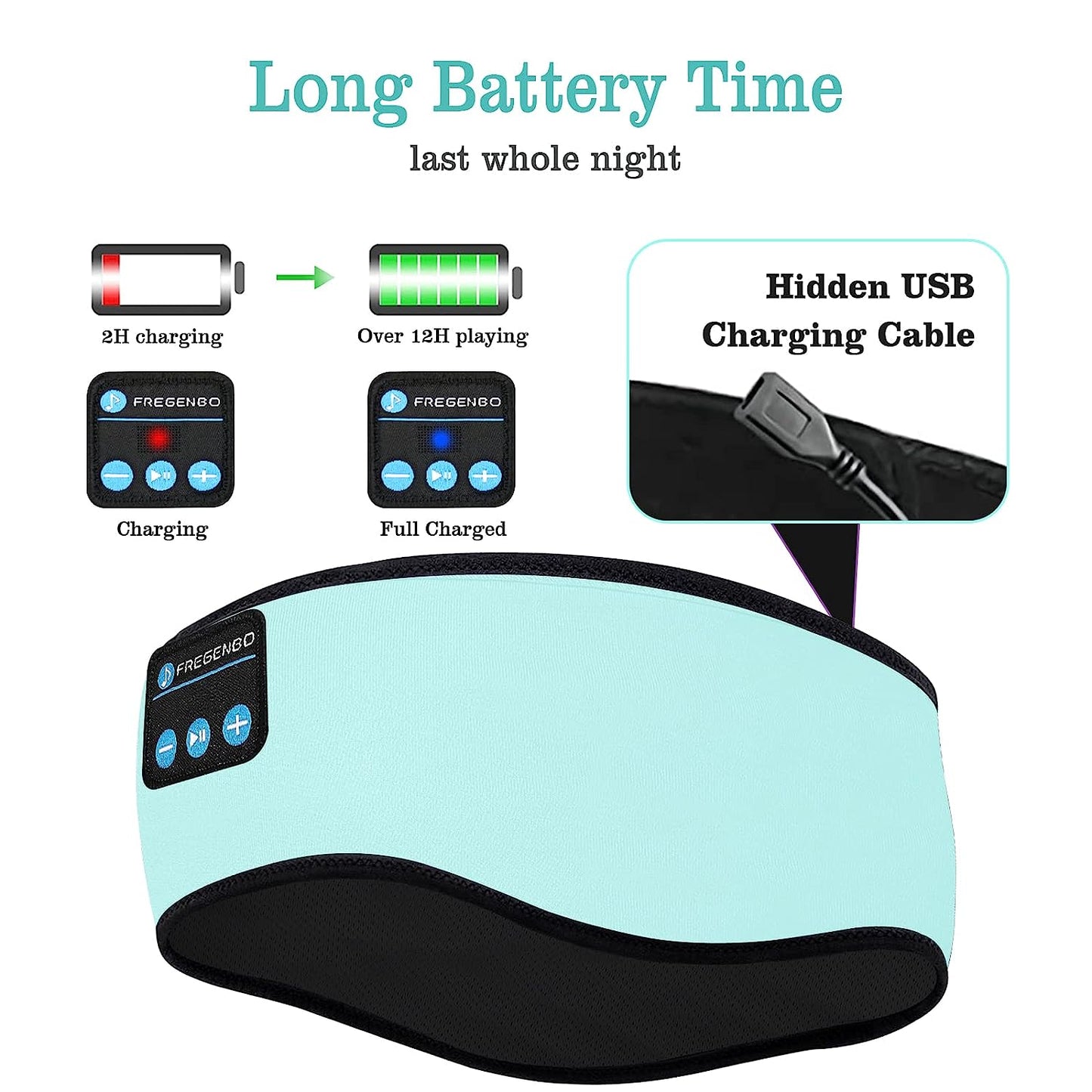 Sleep Headphones Headband – Wireless Bluetooth Music Headband with Ultra-Thin HD Stereo Speakers | Sports Headphones for Running, Yoga, Meditation & Side Sleepers