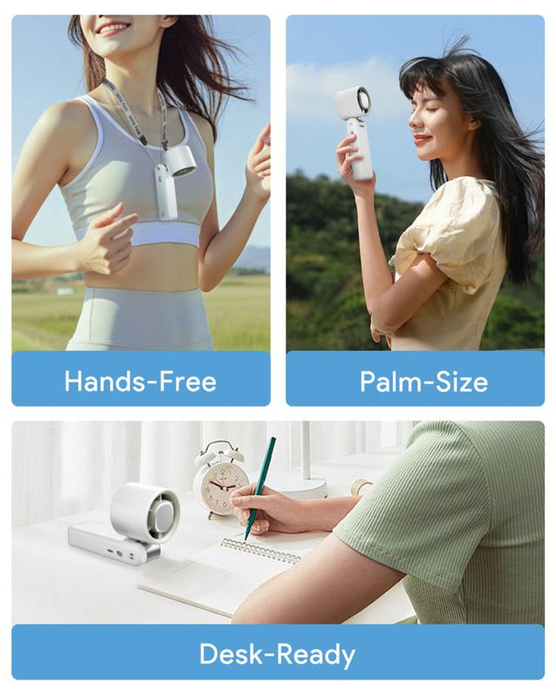 Portable Fan, 3-In-1 Mini Fans Speed 1-100, USB Rechargeable Handheld Personal Fan, 4000Mah Foldable Cooling Fan with LED Display, Ideal for Travel and Camping