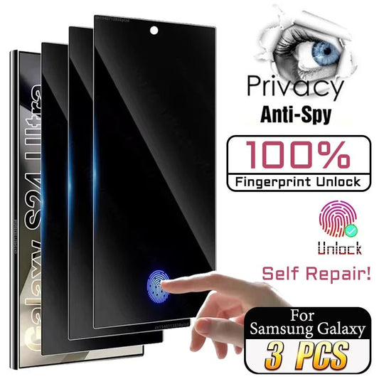 3PCS Self - Repair Privacy Film for Samsung Galaxy S25 Ultra/S24/S23/S22/S20 Plus/S21 5G/Note 20 – Non - Glass Screen Protector - RELUX.STORE