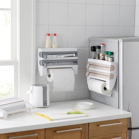 4 - In - 1 Kitchen Roll Holder Dispenser Kitchen Foil Film Wrap Tissue Paper 4 IN 1 Kitchen Roll Holder Dispenser - RELUX.STORE