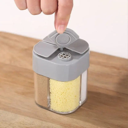 4 - In - 1 Transparent Spice Dispenser Jar with Lids 4 Compartment Seasoning Container Outdoor Cooking Restaurant Kitchen Containers - RELUX.STORE