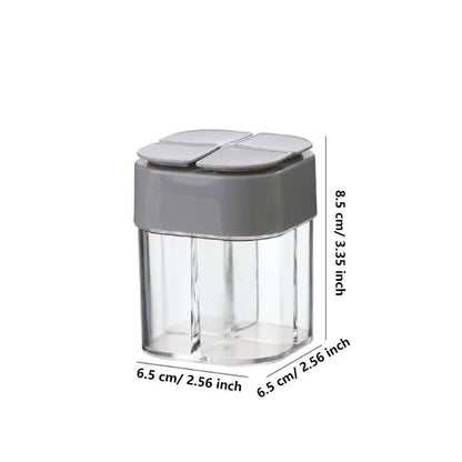 4 - In - 1 Transparent Spice Dispenser Jar with Lids 4 Compartment Seasoning Container Outdoor Cooking Restaurant Kitchen Containers - RELUX.STORE