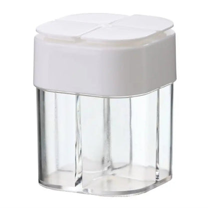 4 - In - 1 Transparent Spice Dispenser Jar with Lids 4 Compartment Seasoning Container Outdoor Cooking Restaurant Kitchen Containers - RELUX.STORE