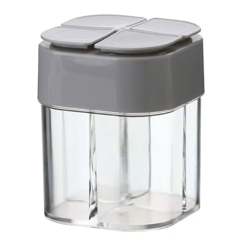4 - In - 1 Transparent Spice Dispenser Jar with Lids 4 Compartment Seasoning Container Outdoor Cooking Restaurant Kitchen Containers - RELUX.STORE