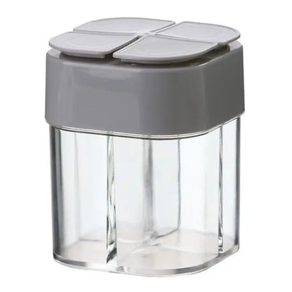 4 - In - 1 Transparent Spice Dispenser Jar with Lids 4 Compartment Seasoning Container Outdoor Cooking Restaurant Kitchen Containers - RELUX.STORE