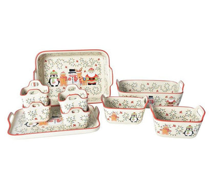 Temp-Tations Seasonal 9-Piece Bakeware Set W/ Upswept Handles