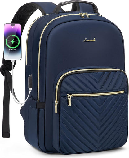 Laptop Backpack for Women 15.6 Inch,Cute Womens Travel Backpack Purse,Professional Laptop Computer Bag,Waterproof Work Business College Teacher Bags Carry on Backpack with USB Port,Mint Green