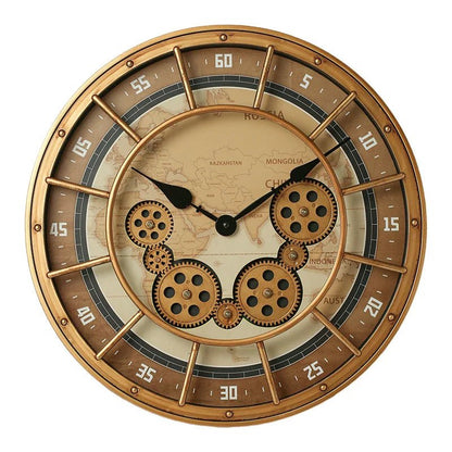 "45cm Luxury 3D Gear Wall Clock – Silent Rotating Mechanical Design | Vintage Large Art Clock for Bedroom & Home Décor" - RELUX.STORE