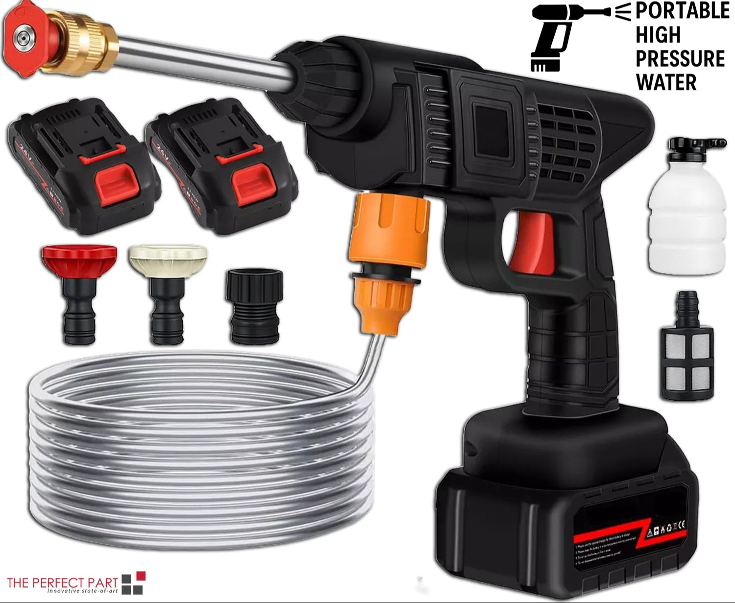 Portable Cordless Electric High Pressure Water Spray Gun Car Washer Cleaner Tool