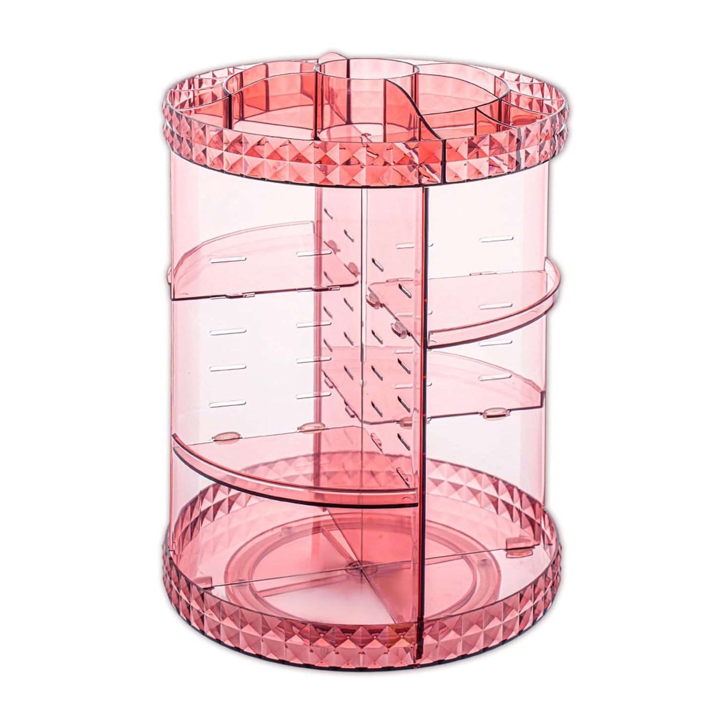 360 Rotating Makeup Organizer Perfume Organizer Clear Cosmetic Storage Display Case Large Capacity Acrylic Beauty Holder Adjustable Partition Height for Bedroom Dresser or Bathroom Vanity