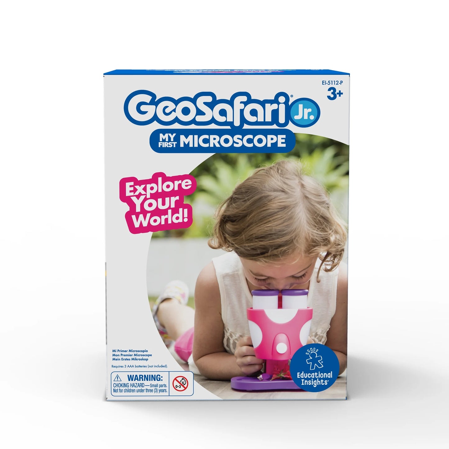 Geosafari Jr. Pink My First Kids Microscope Toy, Preschool Science, STEM Toy, Classroom Must Haves, Ages 3+