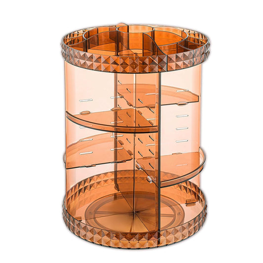 360 Rotating Makeup Organizer Perfume Organizer Clear Cosmetic Storage Display Case Large Capacity Acrylic Beauty Holder Adjustable Partition Height for Bedroom Dresser or Bathroom Vanity