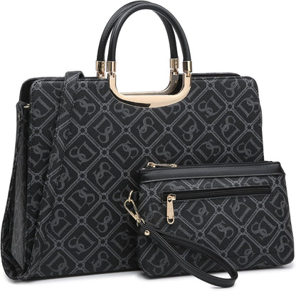 Womens Handbag Top Handle Shoulder Bag Tote Satchel Purse Work Bag with Matching Wallet