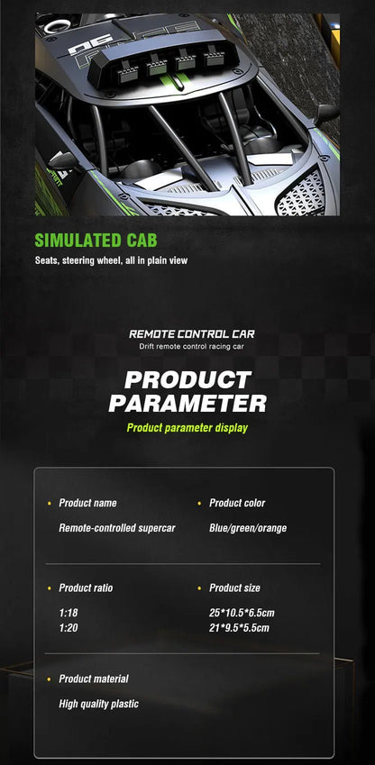 “4CH High - Speed RC Drift Car – Remote Control Racing Sportscar, Electric Model Vehicle Toy for Boys & Kids Birthday Gift” - RELUX.STORE