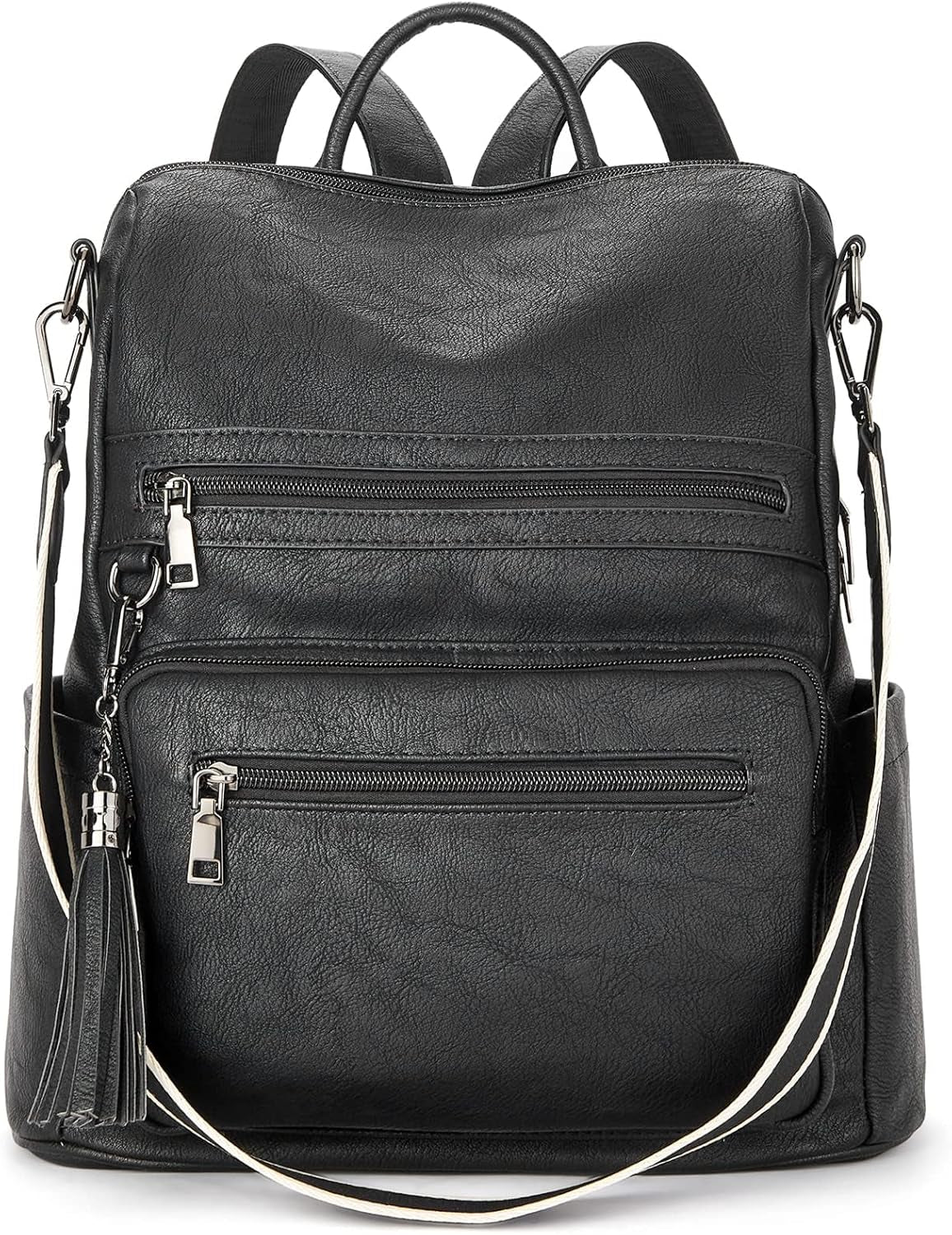 Womens Backpack Purse Vegan Leather Large Travel College Shoulder Bag with Tassel