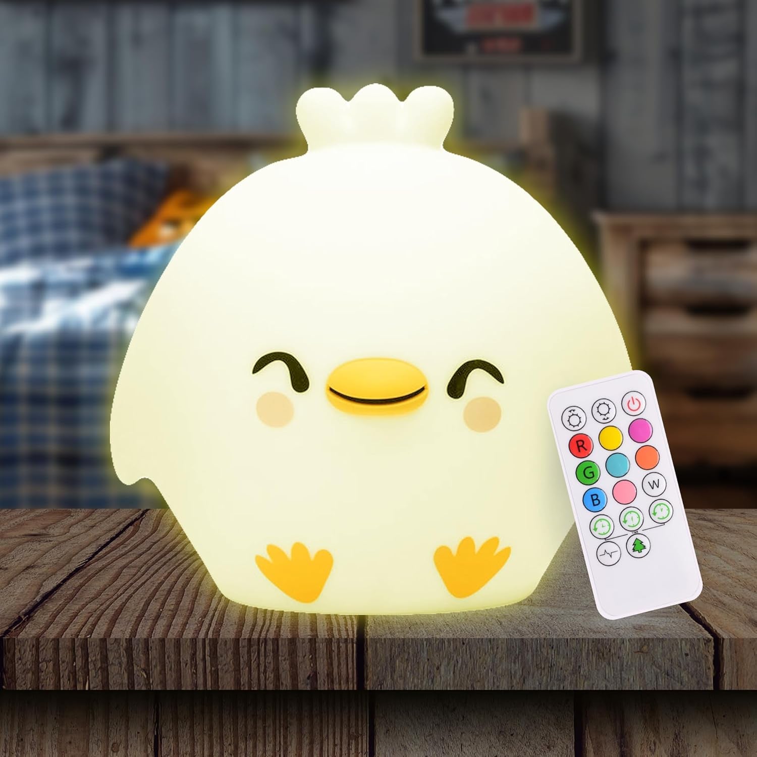 Remote Control Silicone Night Light for Kids - Owl Design with 9 Soft Colors & Sleep Timer - Rechargeable, Battery-Operated Lamp for Bedroom | Baby Nursery, Toddler, Girls, Boys