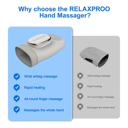 Intelligent Hand Massager 3D Pressure Kneading And Heating Cold Compresses. Full-body Wrapping Massage15-minute Scientific Timing. Low Noise The Ultimate Relaxation Tool For The Office