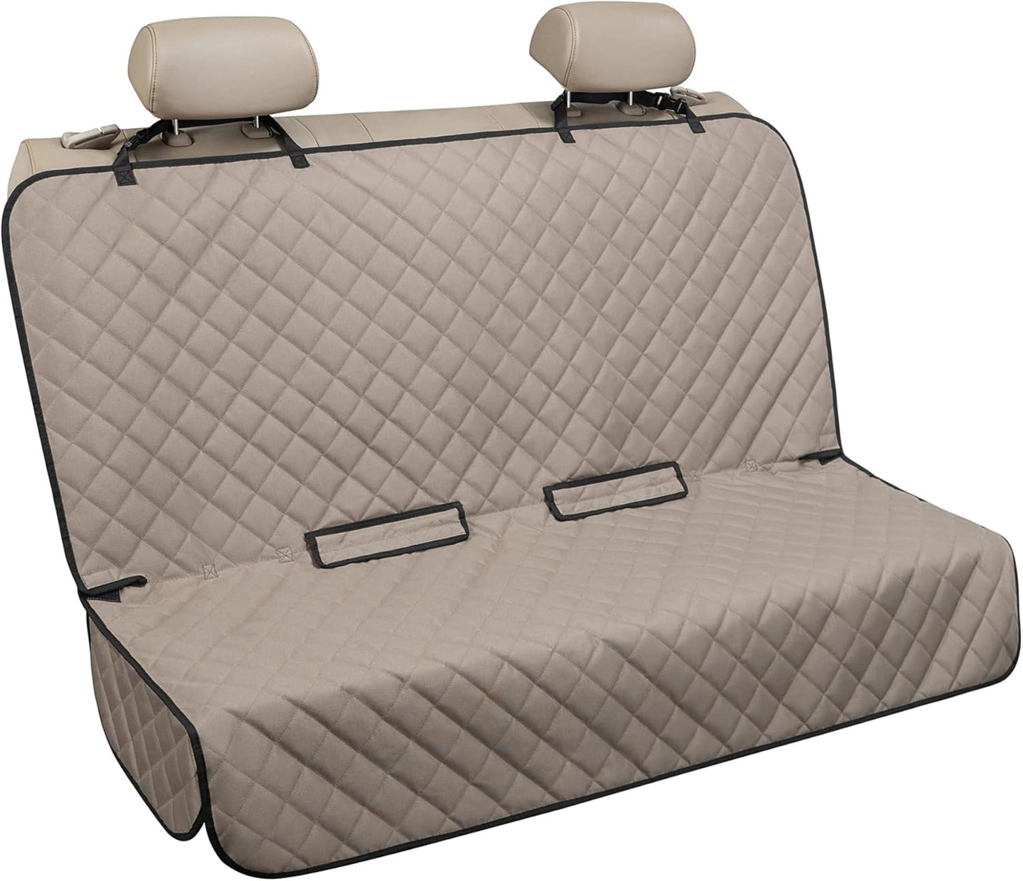 Bench Car Seat Cover Protector - Waterproof, Heavy-Duty and Nonslip Pet Car Seat Cover for Dogs with Universal Size Fits for Vehicles, Trucks & Suvs(Black)