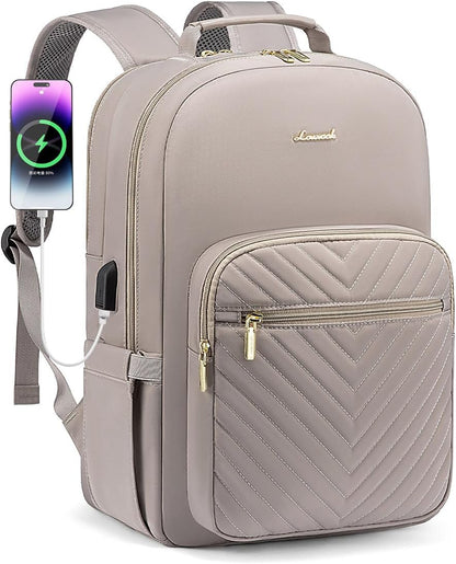 Laptop Backpack for Women 15.6 Inch,Cute Womens Travel Backpack Purse,Professional Laptop Computer Bag,Waterproof Work Business College Teacher Bags Carry on Backpack with USB Port,Mint Green