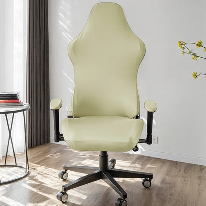 "4PCS Elastic Milk Silk Chair Covers – Water & Electricity Resistant Protective Slipcovers for Internet Café, Gaming Hall & Competitive Chairs" - RELUX.STORE