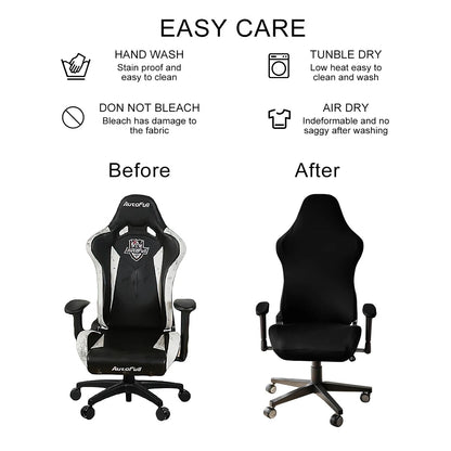 "4PCS Elastic Milk Silk Chair Covers – Water & Electricity Resistant Protective Slipcovers for Internet Café, Gaming Hall & Competitive Chairs" - RELUX.STORE