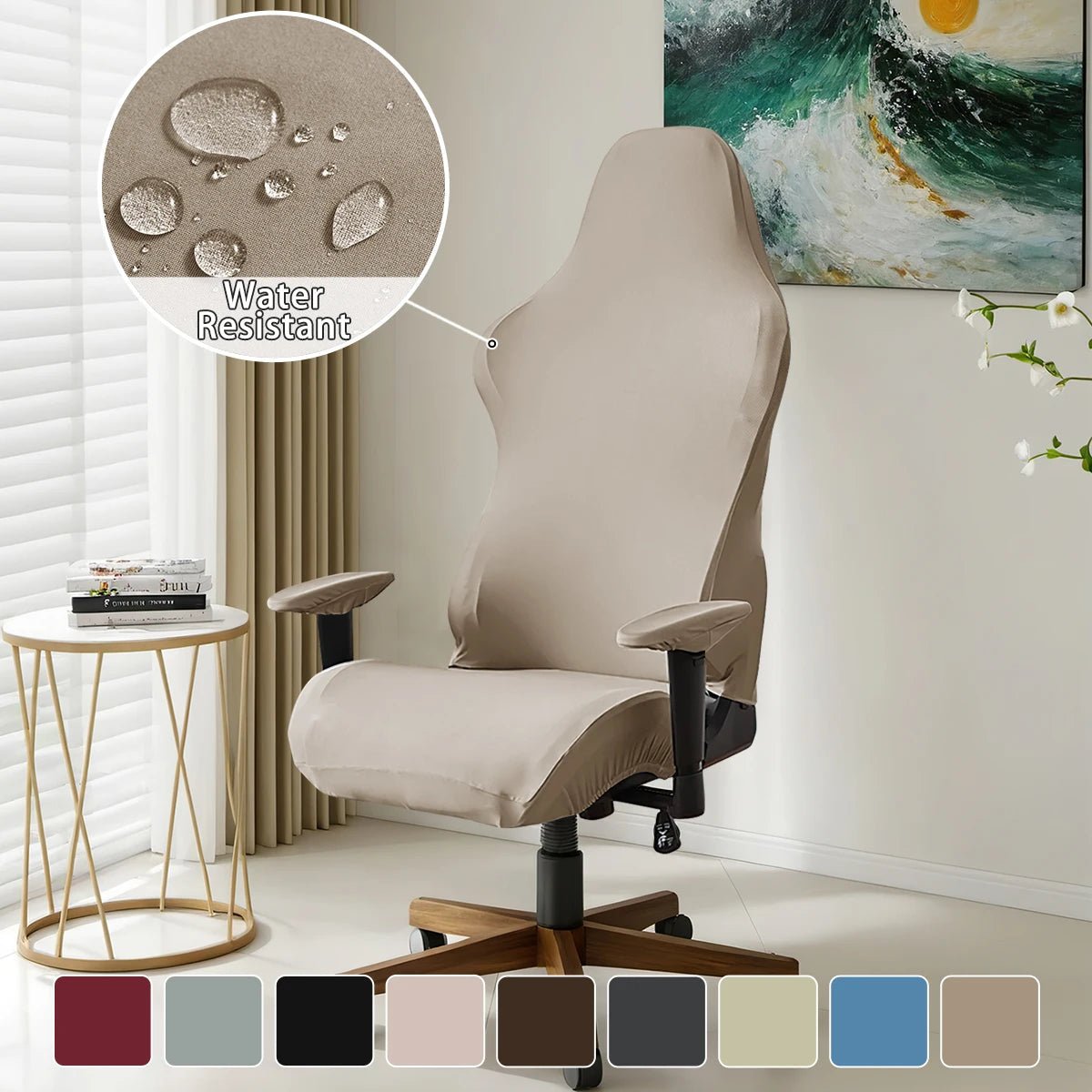 "4PCS Elastic Milk Silk Chair Covers – Water & Electricity Resistant Protective Slipcovers for Internet Café, Gaming Hall & Competitive Chairs" - RELUX.STORE