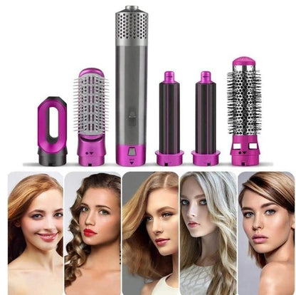 “5 - in - 1 Hot Hair Styling Brush – Multi - Functional Hair Dryer, Straightener & Curler for Smooth, Voluminous, Frizz - Free Hair” - RELUX.STORE