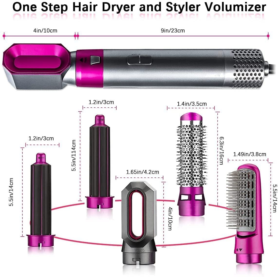 “5 - in - 1 Hot Hair Styling Brush – Multi - Functional Hair Dryer, Straightener & Curler for Smooth, Voluminous, Frizz - Free Hair” - RELUX.STORE