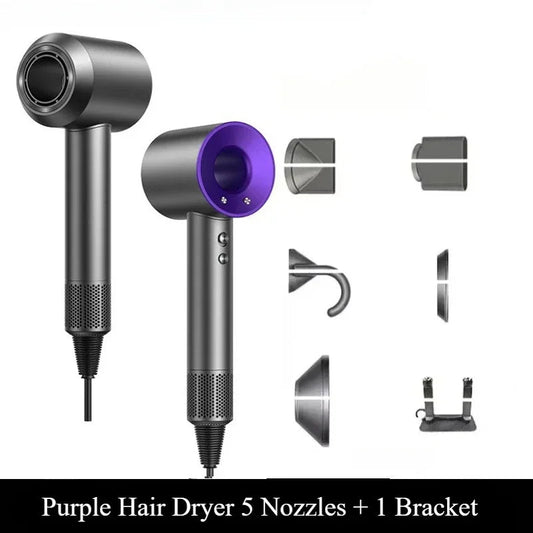 5 in 1 Professional Hair Dryer, with Hot and Cold Air Functionality - Lightweight and Thermostatic Styling Tool for Smooth Hair - RELUX.STORE