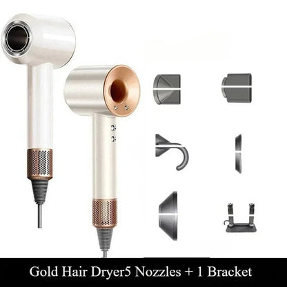 5 in 1 Professional Hair Dryer, with Hot and Cold Air Functionality - Lightweight and Thermostatic Styling Tool for Smooth Hair - RELUX.STORE