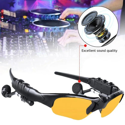 5.0 Stereo Earphones Wireless Headset with Mic Smart Glasses Sunglasses for Driving Cycling Sports Noise Reduction Headphones - RELUX.STORE