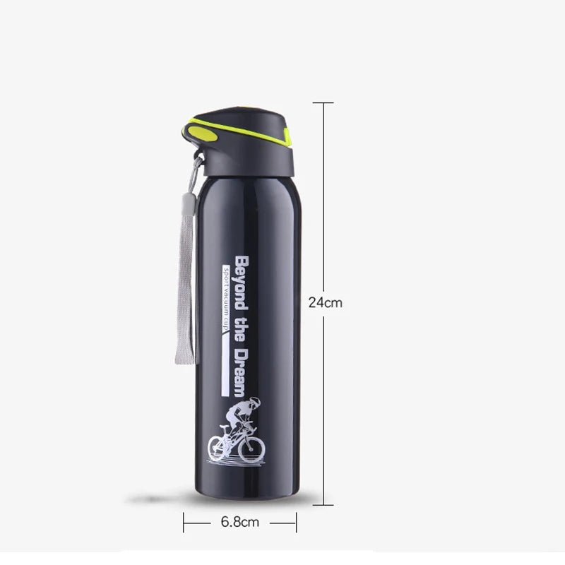 500ML Bicycle Water Bottle Vacuum Stainless Steel Cycling Water Bottle Double Walled Simple Thermo Mug Insulated With Straw - RELUX.STORE