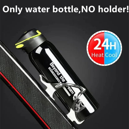 500ML Bicycle Water Bottle Vacuum Stainless Steel Cycling Water Bottle Double Walled Simple Thermo Mug Insulated With Straw - RELUX.STORE
