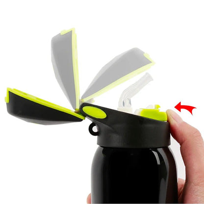 500ML Bicycle Water Bottle Vacuum Stainless Steel Cycling Water Bottle Double Walled Simple Thermo Mug Insulated With Straw - RELUX.STORE