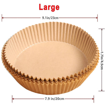 50/100Pcs Air Fryer Disposable Paper Non - Stick Airfryer Baking Papers Round Air - Fryer Paper Liners Paper Kitchen Accessories - RELUX.STORE