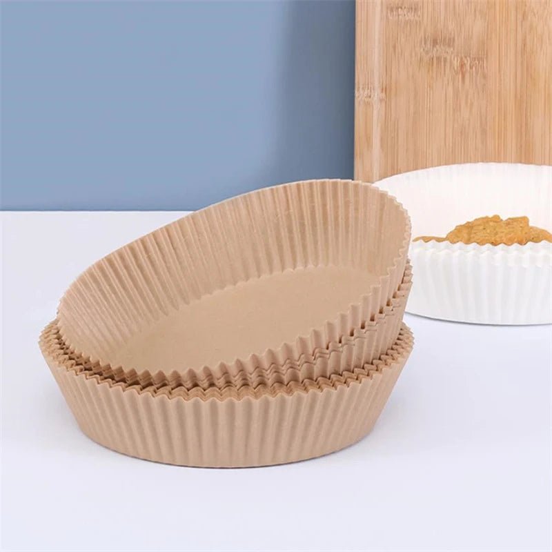 50/100Pcs Air Fryer Disposable Paper Non - Stick Airfryer Baking Papers Round Air - Fryer Paper Liners Paper Kitchen Accessories - RELUX.STORE