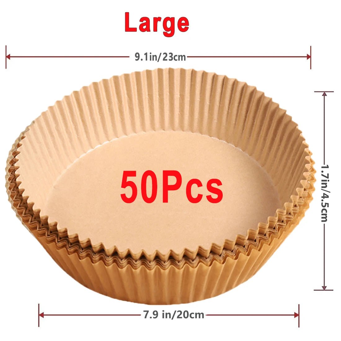 50/100Pcs Air Fryer Disposable Paper Non - Stick Airfryer Baking Papers Round Air - Fryer Paper Liners Paper Kitchen Accessories - RELUX.STORE