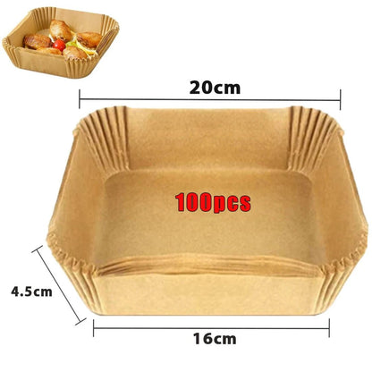 50/100Pcs Air Fryer Disposable Paper Non - Stick Airfryer Baking Papers Round Air - Fryer Paper Liners Paper Kitchen Accessories - RELUX.STORE