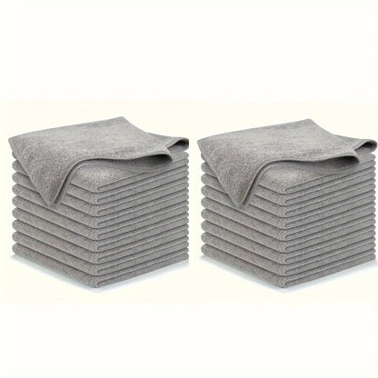 5/10/20pcs Kitchen Towel, Ultra - fine Fiber Light Gray Cleaning Cloth Set, Absorbent, Soft And Stain - removing Cloth - RELUX.STORE