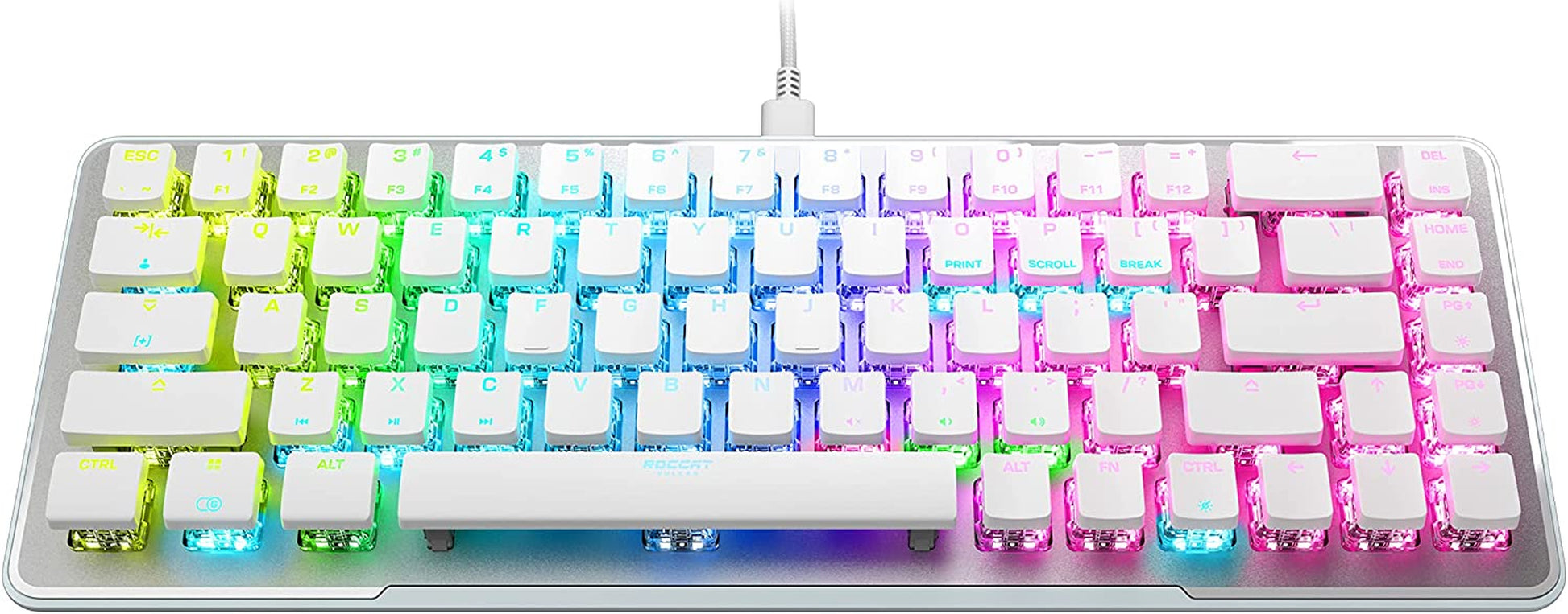 Vulcan TKL Mechanical PC Tactile Gaming Keyboard, Compact, Tenkeyless, Titan Switch Optical, RGB AIMO Lighting, Anodized Aluminum Top Plate, Detachable USB-C Cable, Low Profile Design, Black