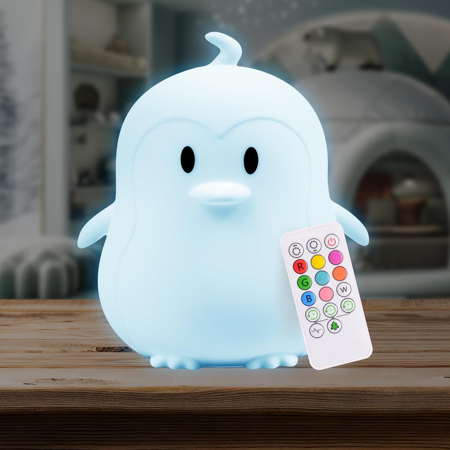 Remote Control Silicone Night Light for Kids - Owl Design with 9 Soft Colors & Sleep Timer - Rechargeable, Battery-Operated Lamp for Bedroom | Baby Nursery, Toddler, Girls, Boys