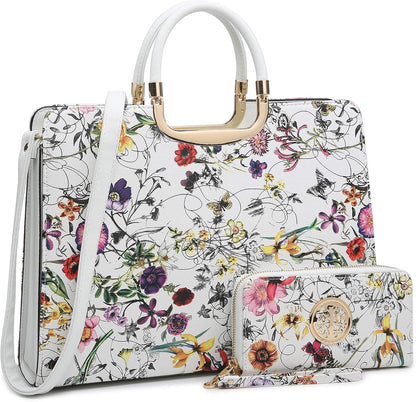 Womens Handbag Top Handle Shoulder Bag Tote Satchel Purse Work Bag with Matching Wallet