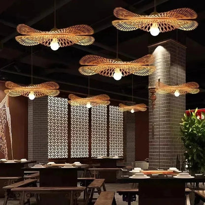 “55CM Handmade Rattan Chandelier – Wicker Pendant Light for Cafe, Bar, Garden, Dining Room & Bedroom” - RELUX.STORE