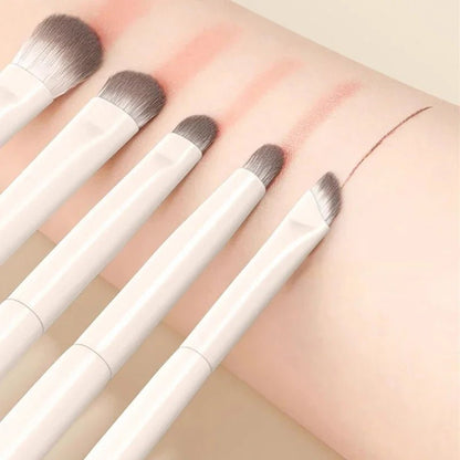 5/6/8/10pcs Natural Eye Makeup Brushes Set Detail Eyeshadow Brush Makeup Brush White Ultra Soft Eyeshadow Eyeliner Makeup Tool - RELUX.STORE