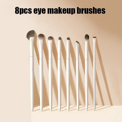 5/6/8/10pcs Natural Eye Makeup Brushes Set Detail Eyeshadow Brush Makeup Brush White Ultra Soft Eyeshadow Eyeliner Makeup Tool - RELUX.STORE