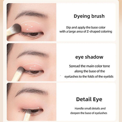 5/6/8/10pcs Natural Eye Makeup Brushes Set Detail Eyeshadow Brush Makeup Brush White Ultra Soft Eyeshadow Eyeliner Makeup Tool - RELUX.STORE